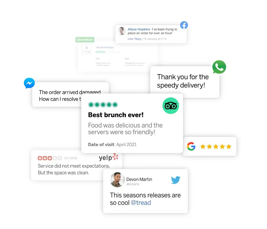 different customer reviews