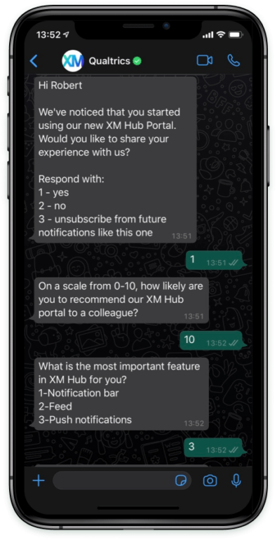 interactive whatsapp survey