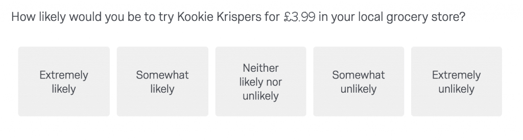 How likely would you be to try Kookie Krispers for £2.50 in your local supermarket?