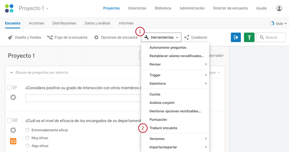 Traducir Encuesta Qualtrics