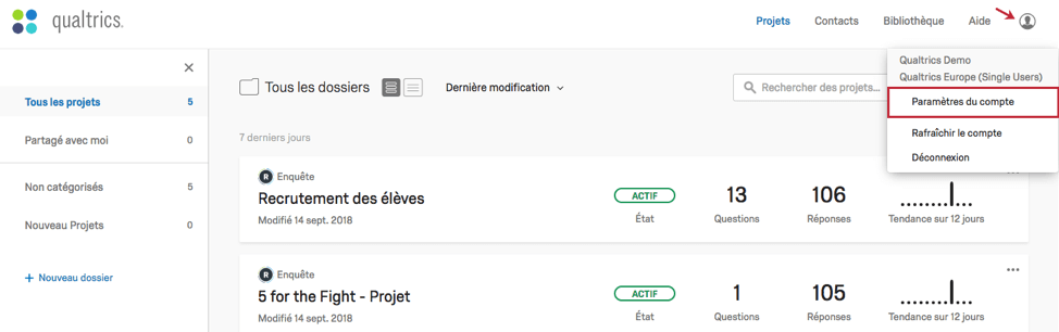 Parametres Du Compte Qualtrics