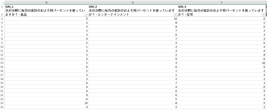 スライダーの質問 クアルトリクス