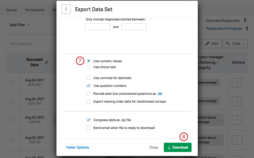 Importing Responses (EX)