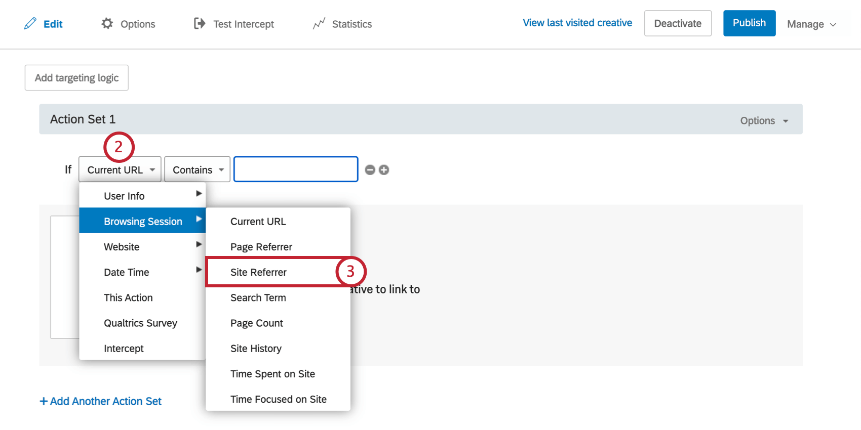 Browsing Session Conditions