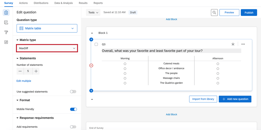 Matrix Table Question