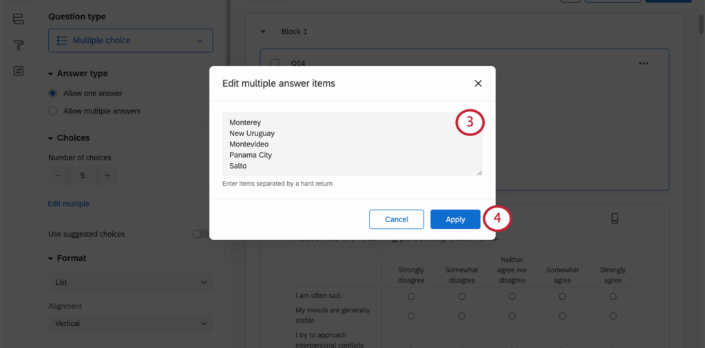 Formatting Answer Choices