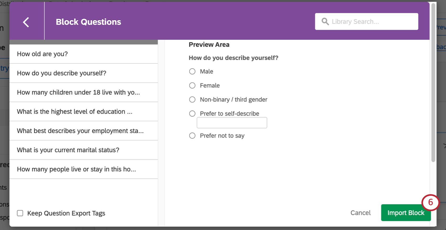 Pre-Made Qualtrics Library Questions