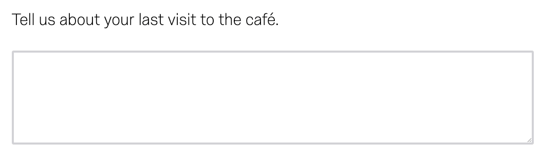 Tell us about your last visit to the café