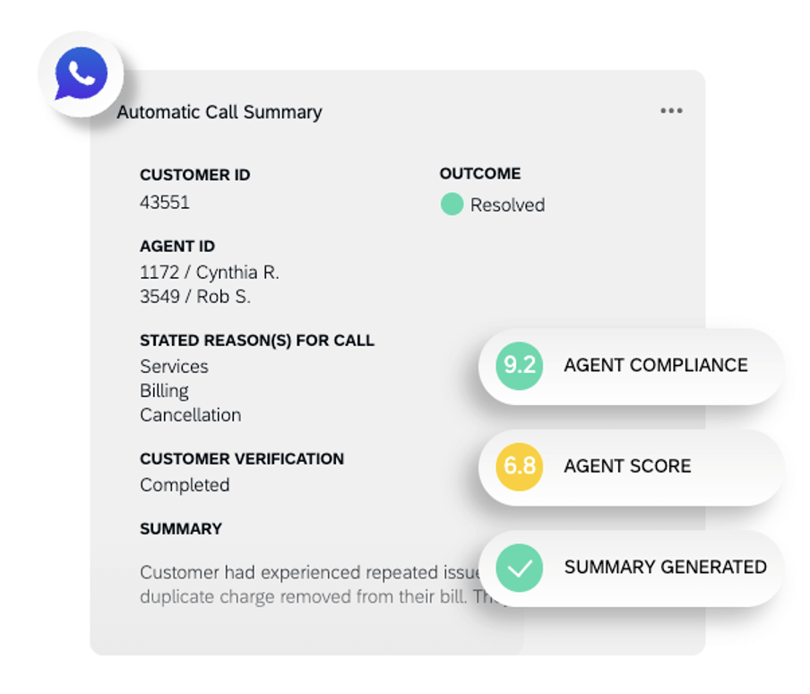 Automatic call summary