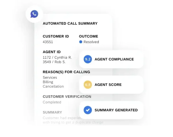 automated call summary example