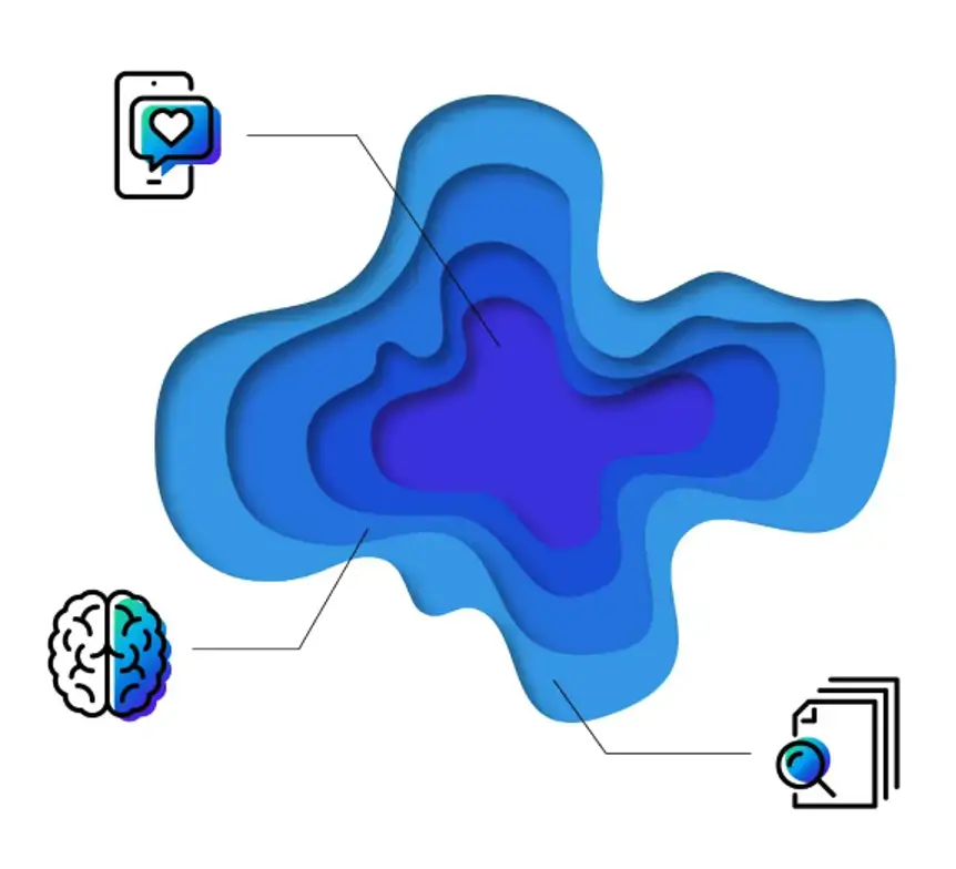 machine learning illustration with icons