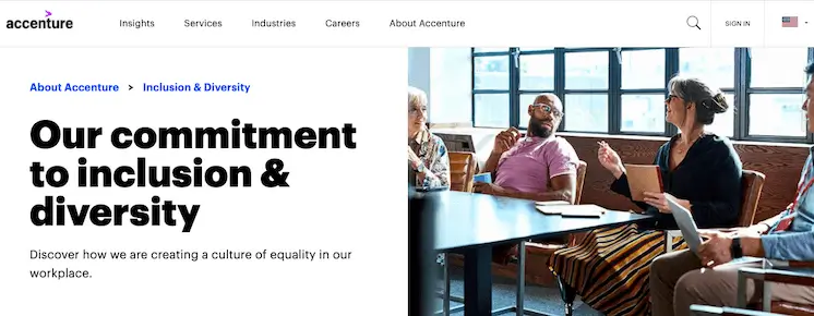 Accenture DEI webpage