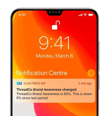 Brand tracking notification on mobile