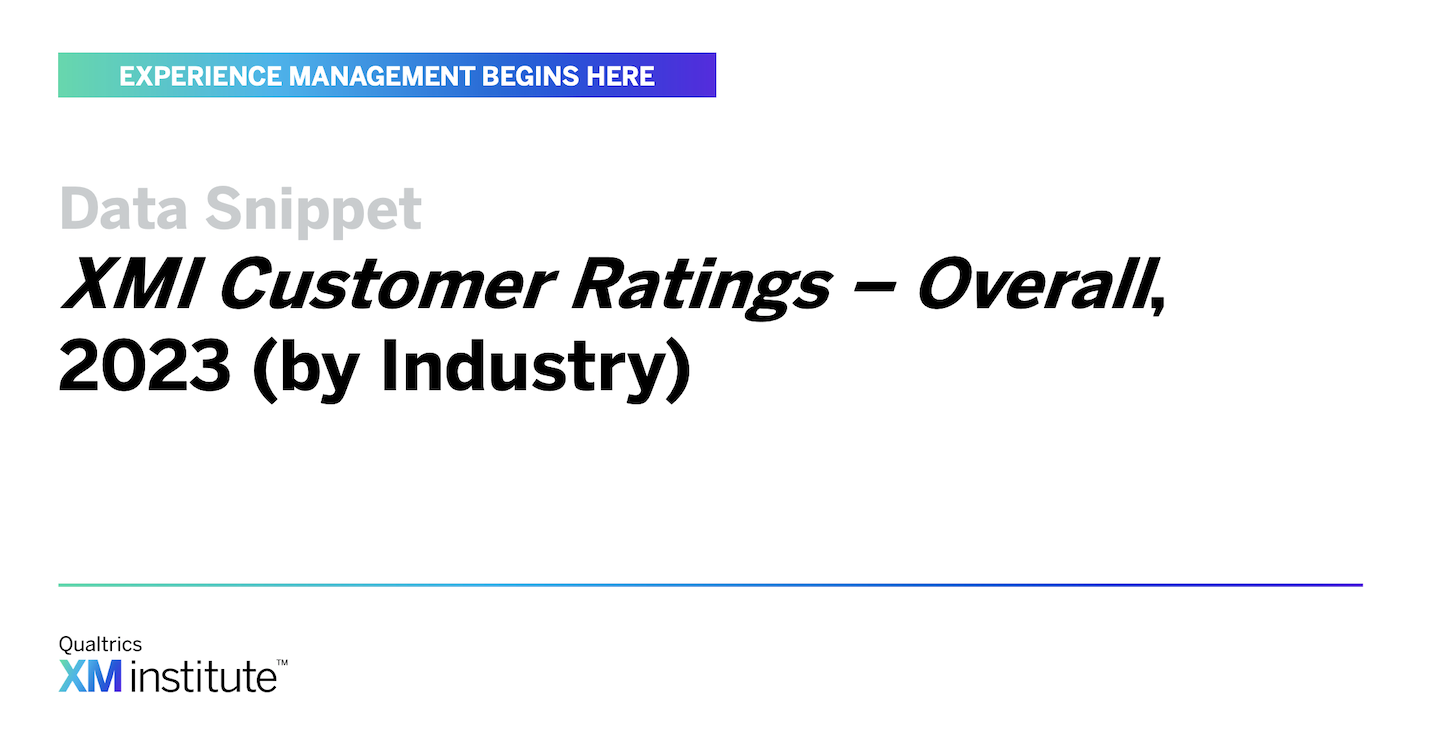 Xmi Customer Ratings Overall By Industry Xm Institute