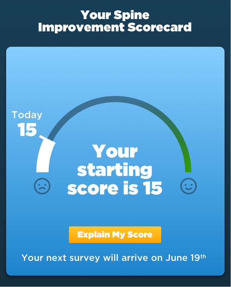 Spine improvement scorecard