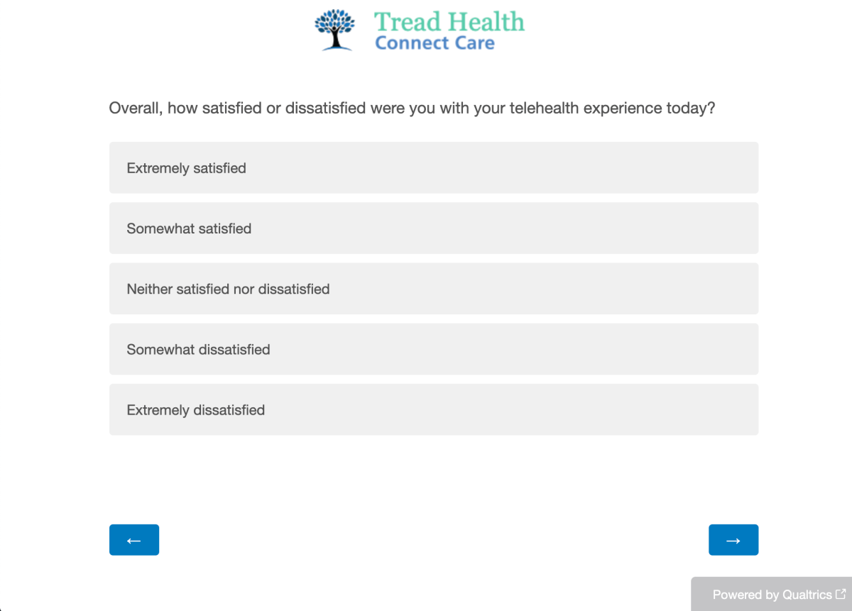 Tread Health survey about telehealth