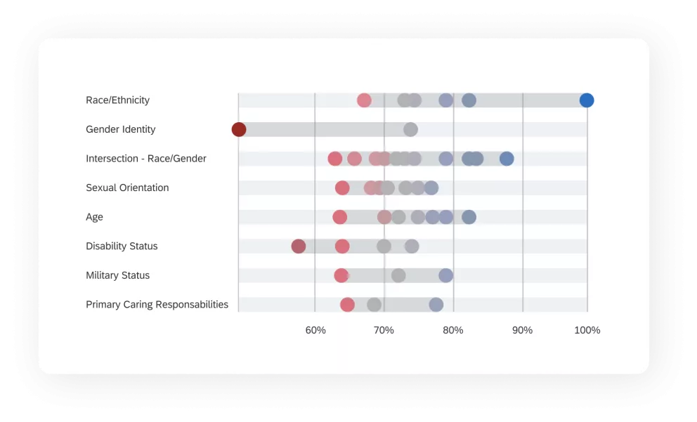 Dashboard showing DEI in the organization.