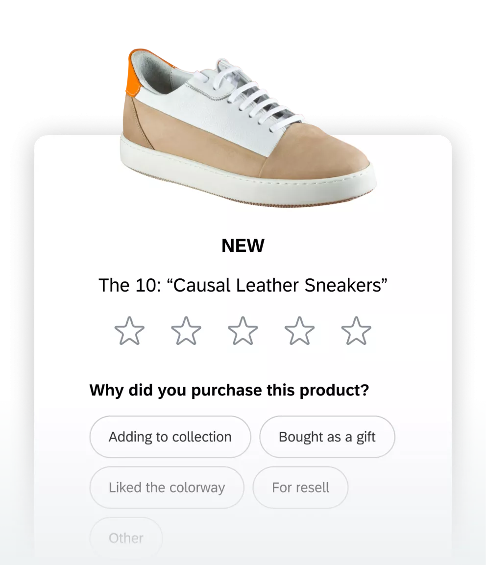 Review survey for "casual leather trainer"